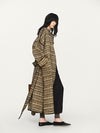 INTO THE EAST 2025 Autumn/Winter Green and Brown Blended Plaid Duffle Vest/Blended Hooded Jacket/Coat ITE-E1DGAW143GBR20CO-LZ Coat (E1DGAW139GBR20VE)